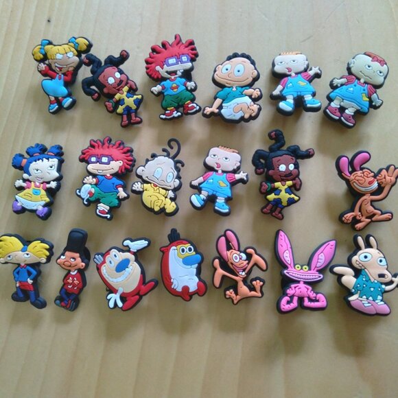 20pc 90's nick toon croc charms. Rugrats, Rocko, Hey Arnold - Picture 2 of 3